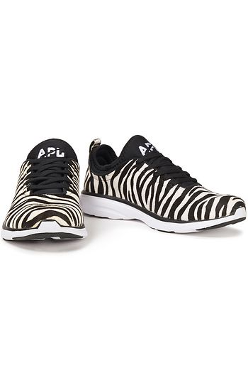 APL® ATHLETIC PROPULSION LABS TechLoom Pro Sneakers aus Kalbshaar und Neopren mit Zebraprint