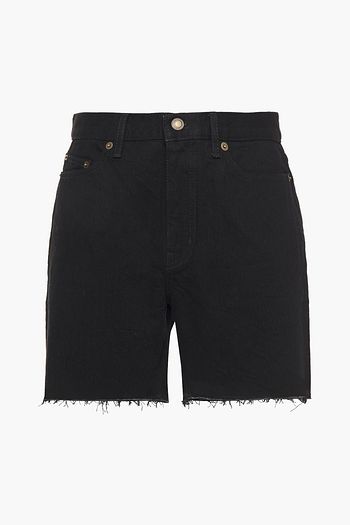 SAINT LAURENT Frayed denim shorts