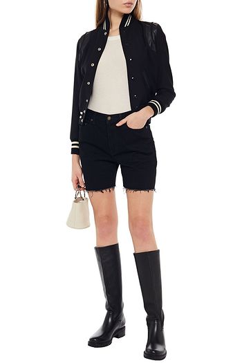 SAINT LAURENT Frayed denim shorts