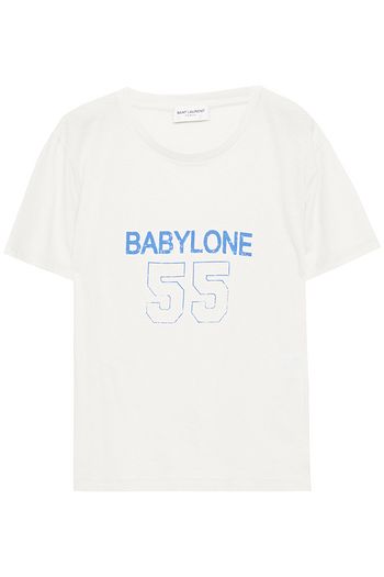 SAINT LAURENT Printed cotton-jersey T-shirt