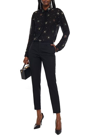 SAINT LAURENT Embellished silk-chiffon shirt