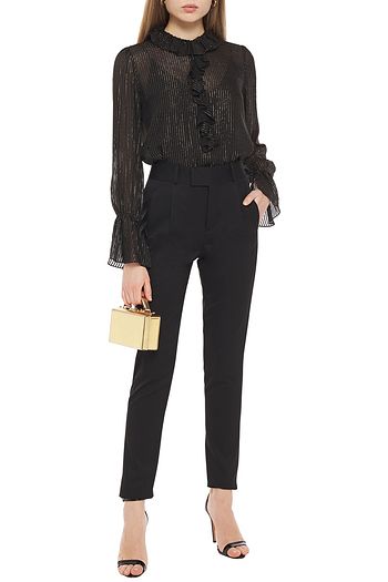 SAINT LAURENT Wool-twill slim-leg pants
