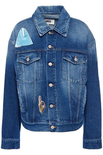 MM6 MAISON MARGIELA Appliquéd faded denim jacket