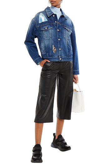 MM6 MAISON MARGIELA Appliquéd faded denim jacket