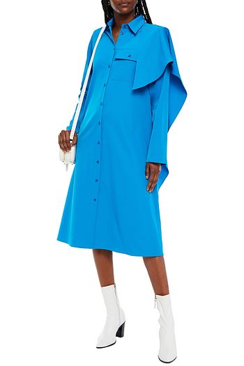 MM6 MAISON MARGIELA Drapiertes Hemdkleid aus Twill in Midilänge