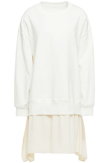 MM6 MAISON MARGIELA Mehrlagiges Oversized-Sweatshirt aus Baumwollfrottee und Crêpe de Chine