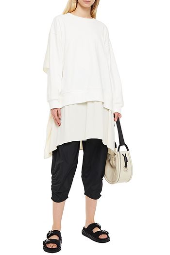 MM6 MAISON MARGIELA Mehrlagiges Oversized-Sweatshirt aus Baumwollfrottee und Crêpe de Chine