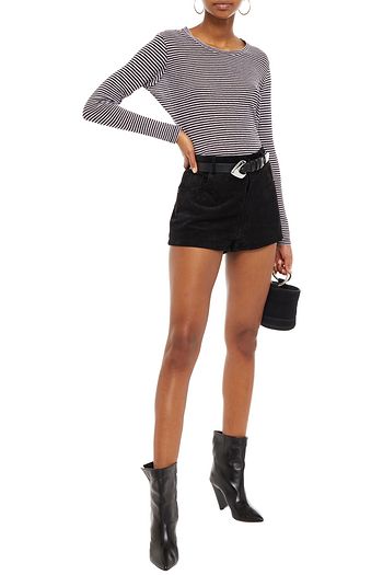 ISABEL MARANT ÉTOILE Striped linen and cotton-blend jersey top