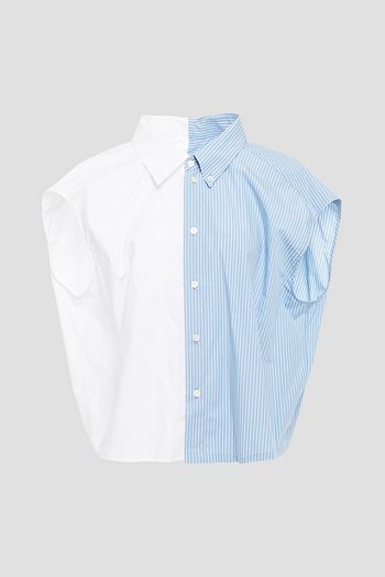 MM6 MAISON MARGIELA Paneled striped cotton-poplin shirt