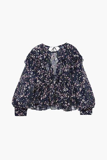 ISABEL MARANT Ruffled fil coupé silk-blend georgette blouse