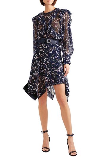 ISABEL MARANT Ruffled fil coupé silk-blend georgette blouse