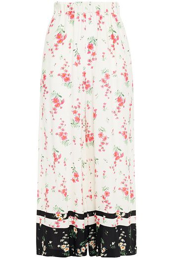 VIVETTA Cropped floral-print crepe wide-leg pants