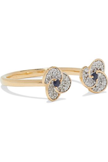 ADINA REYTER Ring aus 14 KT. Gold mit Diamanten und Saphiren