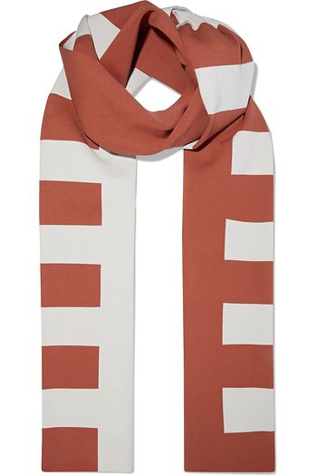 RICK OWENS Two-tone stretch-knit scarf