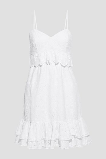 CHARO RUIZ IBIZA Buida ruffled broderie anglaise cotton-blend mini dress