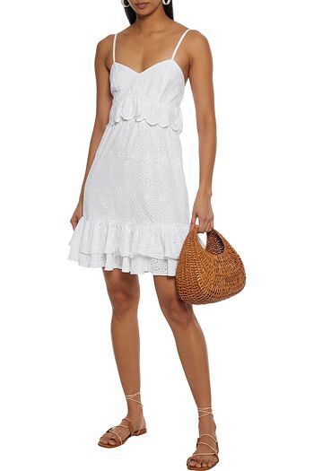 CHARO RUIZ IBIZA Buida ruffled broderie anglaise cotton-blend mini dress