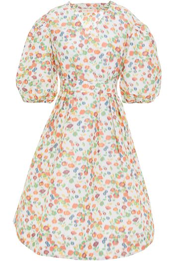 TORY BURCH Bedrucktes Kleid aus Taft mit Falten