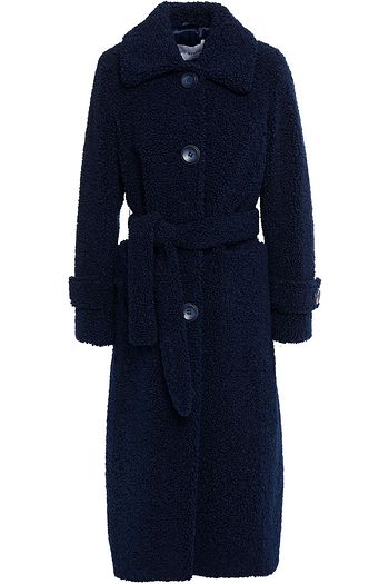 STAND STUDIO Lottie belted faux shearling coat