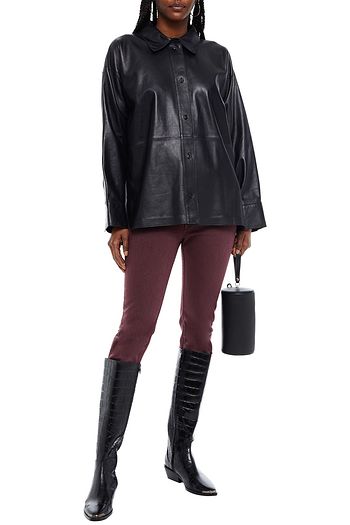 STAND STUDIO Dee oversized leather shirt