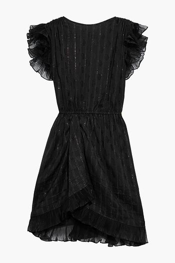 ISABEL MARANT Marisa pleated organza-trimmed metallic jacquard mini dress
