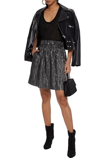 ISABEL MARANT Delphi metallic crochet-knit mini skirt