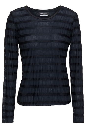 LANSTON SPORT Striped crinkled-jersey top