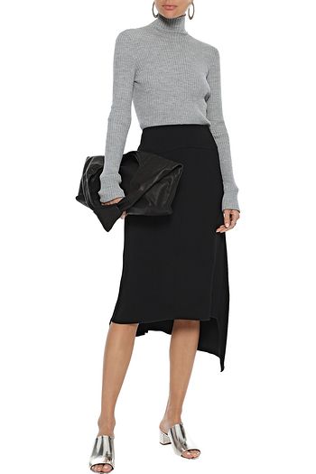 JIL SANDER Ribbed wool and silk-blend turtleneck sweater