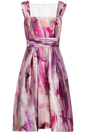 MIKAEL AGHAL Gathered printed satin-faille dress