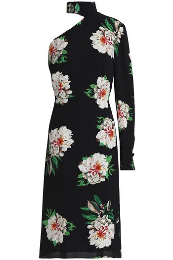 MIKAEL AGHAL One-shoulder floral-print crepe dress