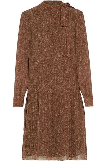 MIKAEL AGHAL Pussy-bow printed chiffon dress
