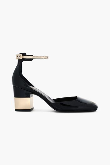 ROGER VIVIER Metallic-trimmed patent-leather pumps