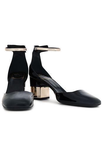 ROGER VIVIER Metallic-trimmed patent-leather pumps