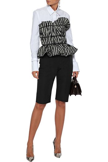 ADAM LIPPES Cotton and silk-blend faille shorts