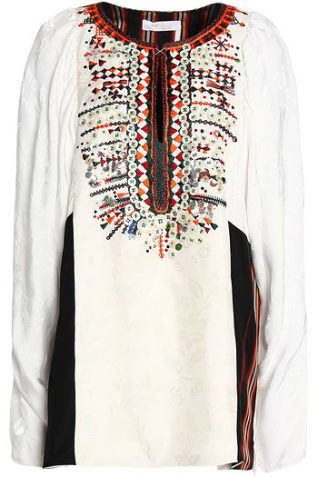 CHLOÉ Embellished jacquard tunic