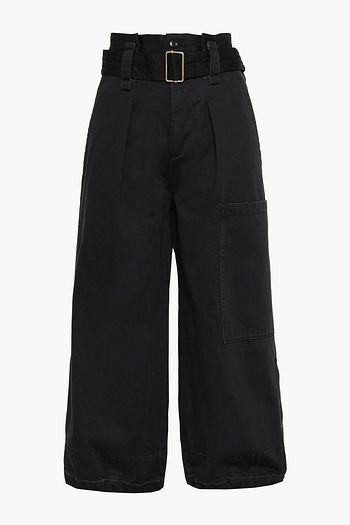 MARC JACOBS Cropped belted cotton wide-leg pants