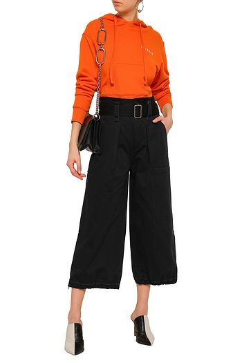 MARC JACOBS Cropped belted cotton wide-leg pants