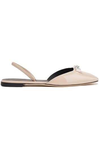 GIUSEPPE ZANOTTI Vania embellished patent-leather slingback flats