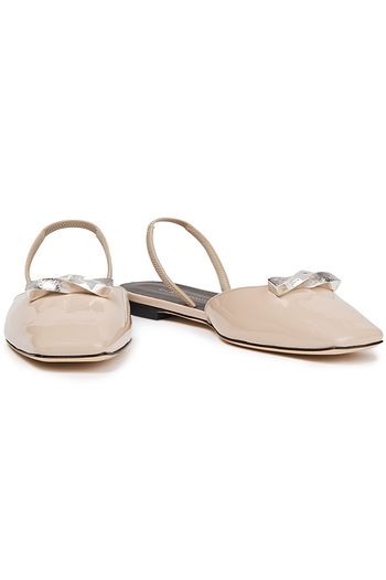 GIUSEPPE ZANOTTI Vania embellished patent-leather slingback flats