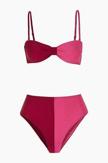 LESLIE AMON Thea two-tone bandeau bikini