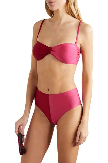 LESLIE AMON Thea two-tone bandeau bikini