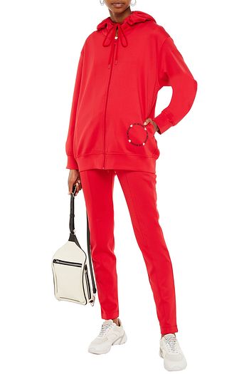 LOVE MOSCHINO Printed tech-jersey hooded track jacket