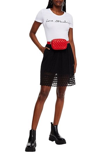 LOVE MOSCHINO Printed stretch-cotton jersey T-shirt