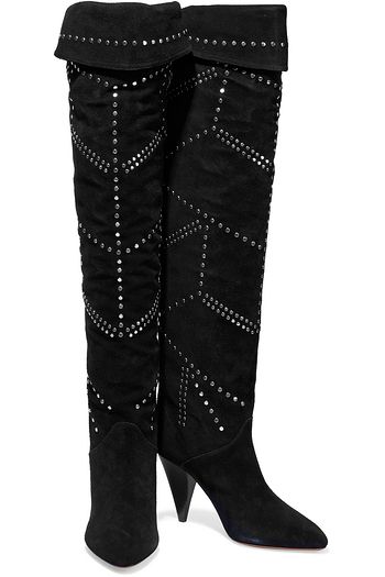 ISABEL MARANT Ladra studded suede knee boots