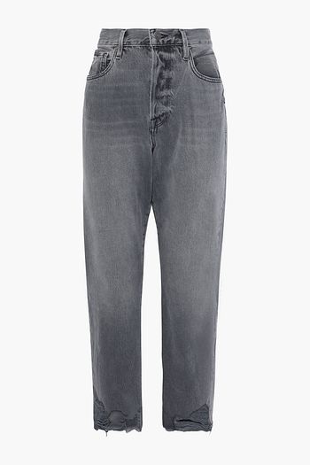 FRAME Le Original cropped distressed high-rise straight-leg jeans