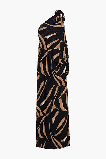 LISA MARIE FERNANDEZ Zerina one-shoulder printed burnout-crepe maxi dress