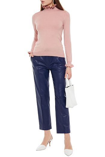 SHRIMPS Robin ruffle-trimmed merino wool-blend turtleneck sweater