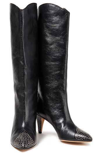ISABEL MARANT Lestan studded crinkled-leather boots
