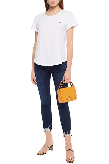 J BRAND Distressed mid-rise skinny jeans