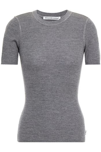 ALEXANDERWANG.T Mélange ribbed merino wool top