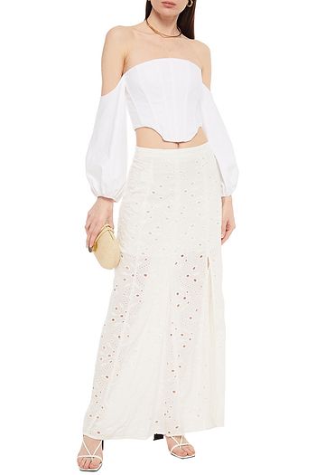 VIX PAULA HERMANNY Malia broderie anglaise maxi skirt